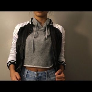 TILLYS BLACK AND WHITE BOMBER JACKET